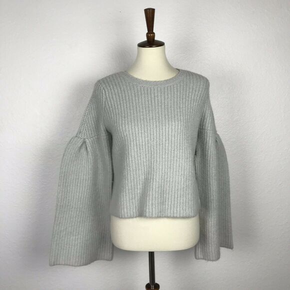 Lovers + Friends Pullover Maxine Crop Wide Sleeve Ribbed Sweater - Picture 1 of 12